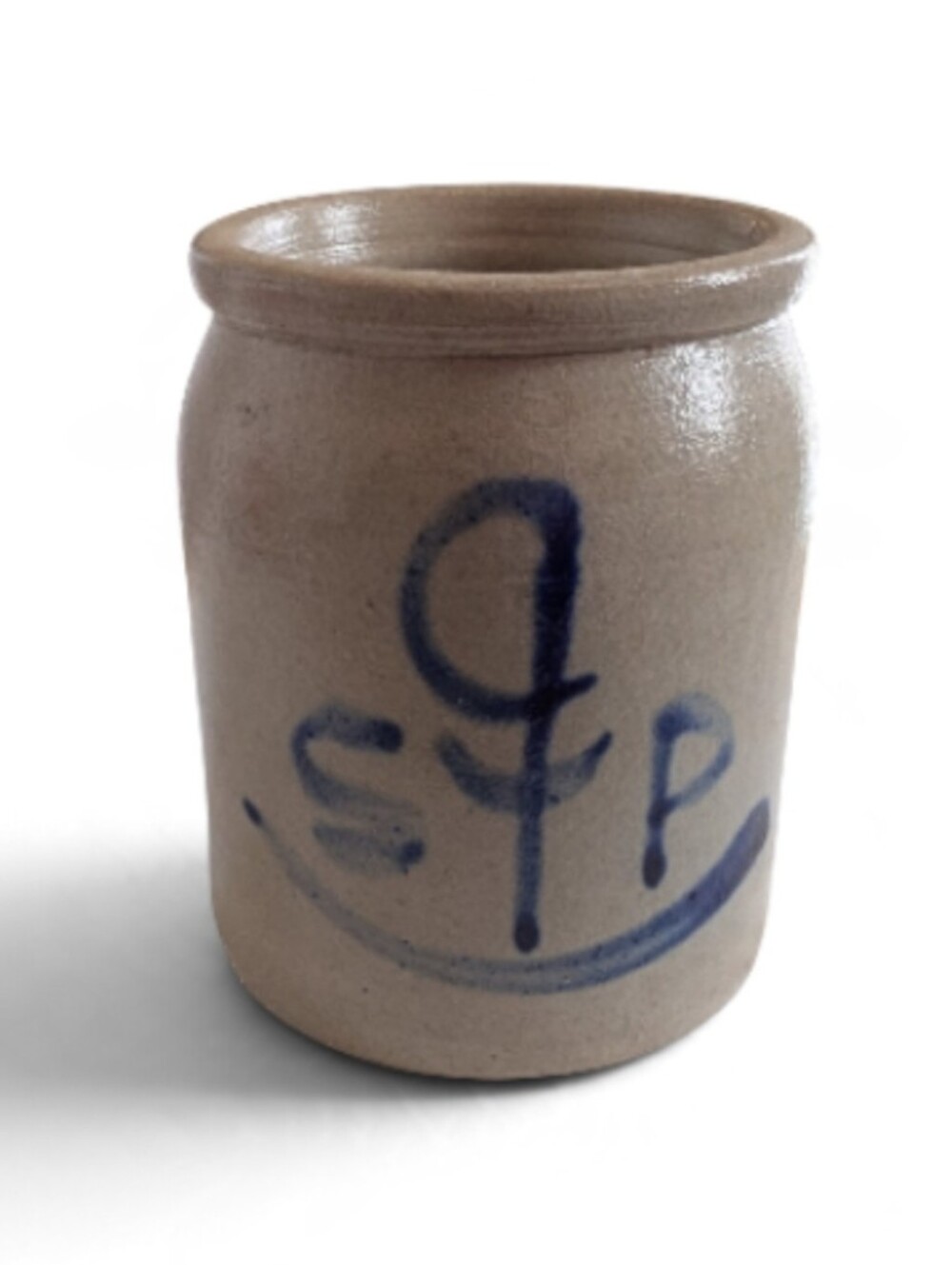 Antique 4.5" Salt Glazed Stoneware Crock Cobalt Blue SP Utility Jar